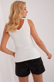 Ribbed Heart Neckline T-Shirt with Thick Straps Lailacart