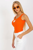 Ribbed T-Shirt with Decorative Patch and Shoulder Straps Lailacart