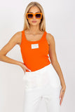 Ribbed T-Shirt with Decorative Patch and Shoulder Straps Lailacart