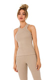 Ribbed Top with Deep Cutouts Front and Back Lailacart