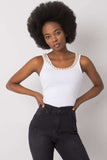 Ribbed Top with Round Neckline and Chain Detail Lailacart