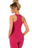 Ribbed Top with Stylish Deep Cutouts Front and Back Lailacart