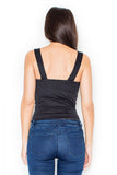 Sexy Corset-Style Top with Zipper and Wide Straps Lailacart