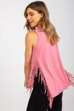 Sleeveless Summer T-Shirt with Heart Neckline & Tassels Lailacart