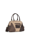 Spacious Canvas Shoulder Bag with Leather Accents Lailacart