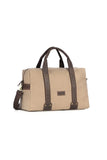 Spacious Cotton Canvas & Leather Weekend City Bag Lailacart
