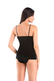 Stylish Black Women's Stretchy Cotton Top with Adjustable Straps Lailacart