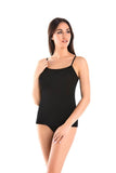 Stylish Black Women's Stretchy Cotton Top with Adjustable Straps