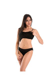 Stylish Black Women's Stretchy Cotton Top with Adjustable Straps Lailacart