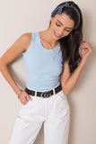 Summer-Ready Cotton Sleeveless Round Neck T-Shirt Lailacart
