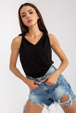 V-Neck Strapless Top with Ties - Cotton Blend Lailacart