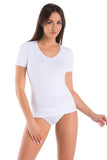 Women's V-Neck Cotton Undershirt in Black Lailacart