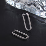 S925 Sterling Silver Geometric U-shaped Full Bore Earrings