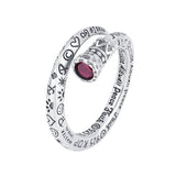 S925 Sterling Silver Heavy Industry Retro Scepter Nail Red Diamond Ring Girl