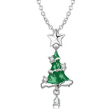 Christmas Gift Christmas Tree Necklace S925 Sterling Silver Drop Glue