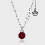 925 Sterling Silver Crown Retro Necklace Women's Brand Letter Small Design High Level - Red