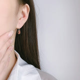 925 Sterling Silver Long Personalized Paper Clip Clip Earrings