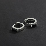 Black And White Ear Buckle S925 Sterling Silver Small Earring Female