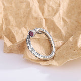 S925 Sterling Silver Heavy Industry Retro Scepter Nail Red Diamond Ring Girl