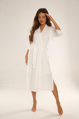Stylish Women's Viscose-Lycra Bathrobe for Ultimate Comfort - beige / XXL
