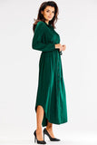 Buttoned Maxi Dress with Pockets and Waist Tie