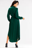 Buttoned Maxi Dress with Pockets and Waist Tie