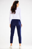 Adjustable Fitted Pants with Side Pockets and Elastic Waist