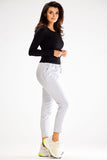 Fitted Adjustable Waist Pants with Side Pockets
