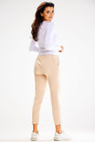 Adjustable Fitted Pants with Side Pockets and Elastic Waist