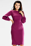 Elegant Long Sleeve Fitted Dress with Pleats and Zipper