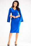 Heart Neckline Midi Dress with Slit Sleeves