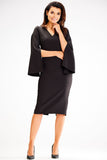 Heart Neckline Midi Dress with Slit Sleeves