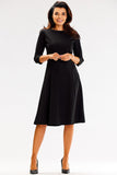 Comfortable Blush Black Dress with Round Neckline