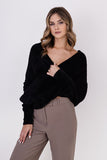 Chic Envelope Sweater with Deep Neckline and Versatile Style