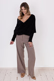 Chic Envelope Sweater with Deep Neckline and Versatile Style