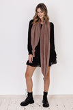 Chic Envelope Sweater with Deep Neckline and Versatile Sleeves