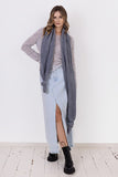 Chic Deep Neckline Soft Sweater with Versatile Sleeve Style