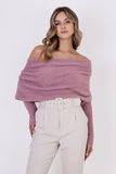 Chic Soft Bristle Yarn Sweater with Deep Neckline