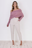 Chic Soft Bristle Yarn Sweater with Deep Neckline