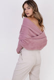 Chic Soft Bristle Yarn Sweater with Deep Neckline