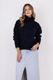 Classic Casual Turtleneck Sweater with Ribbed Trims