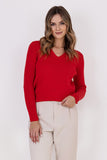 Heart-Shaped Slim Sleeve Sweater in Cozy Ribbed Knit