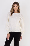 Charming Vertical Pattern Sweater with Ribbed Sleeves