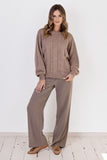 Elegant Vertical Pattern Sweater with Wide Ribbed Sleeves