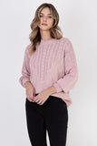 Sporty Plaid Sweater with Feminine Braids and Slimming Design
