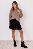 Sporty Plaid Sweater with Feminine Braids and Unique Design