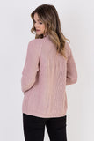 Ribbed Cardigan with Stand-Up Collar for Stylish Layering