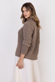 Ribbed Cardigan with Stand-Up Collar for Cold Weather