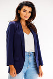Casual Loose Jacket with Shawl Collar and Ruffled Sleeves