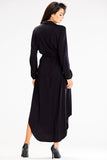 Shirt-Like Maxi Dress with Long Sleeves and Pockets